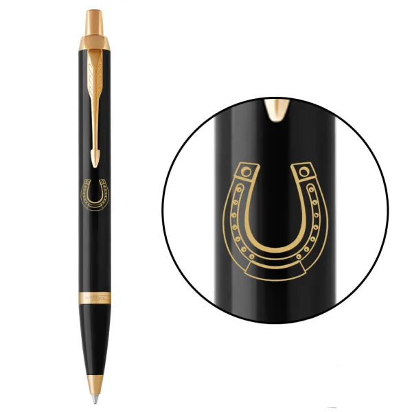 Ручка шариковая Parker IM 17 DESIGN Black GT BP Подкова на счастье (22032_R106y) - Фото 5