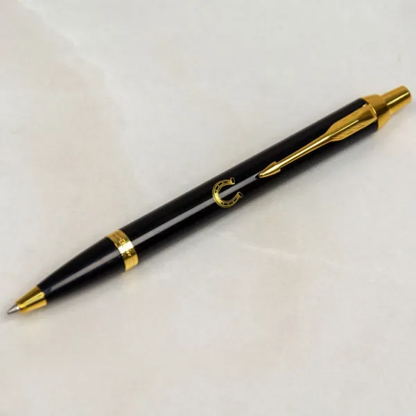 Ручка шариковая Parker IM 17 DESIGN Black GT BP Подкова на счастье (22032_R107y) - Фото 1