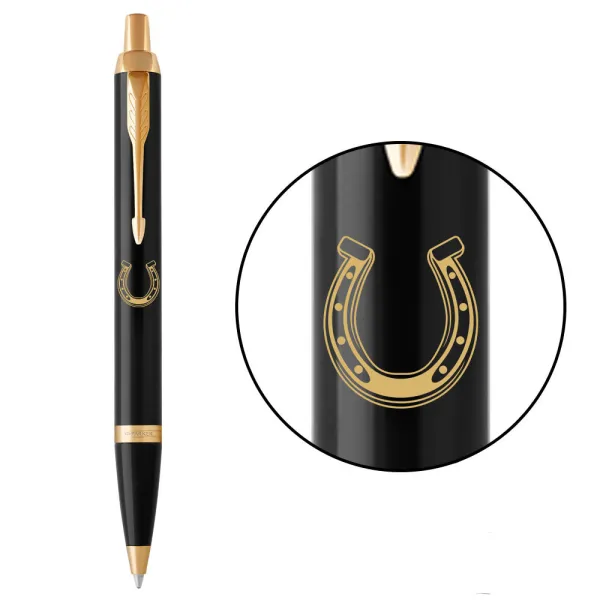Ручка шариковая Parker IM 17 DESIGN Black GT BP Подкова на счастье (22032_R107y) - Фото 4