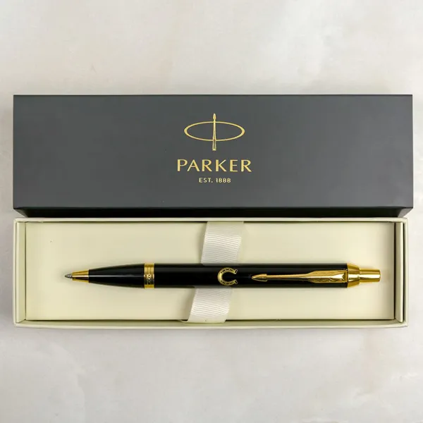 Ручка шариковая Parker IM 17 DESIGN Black GT BP Подкова на счастье (22032_R107y) - Фото 2