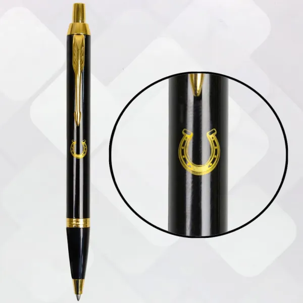 Ручка шариковая Parker IM 17 DESIGN Black GT BP Подкова на счастье (22032_R107y) - Фото 4