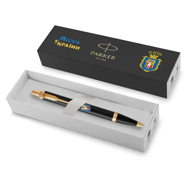 Ручка шариковая Parker IM 17 CITY Black GT BP Герб Києва (22032_C0010u) - Фото 4