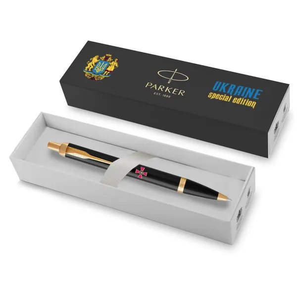 Ручка шариковая Parker IM 17 ARMY Black GT BP Эмблема ВСУ цветная (22032_W0010u) - Фото 2