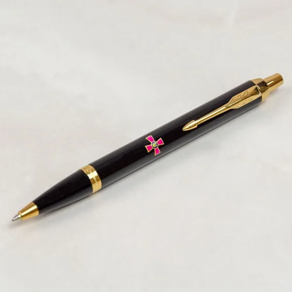 Ручка шариковая Parker IM 17 ARMY Black GT BP Эмблема ВСУ цветная (22032_W0010u) - Фото 4