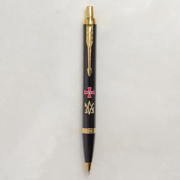 Ручка шариковая Parker IM 17 ARMY Black GT BP Емблема ВСУ + Тризуб ВСУ золотая (22032_W1015u) - Фото 2