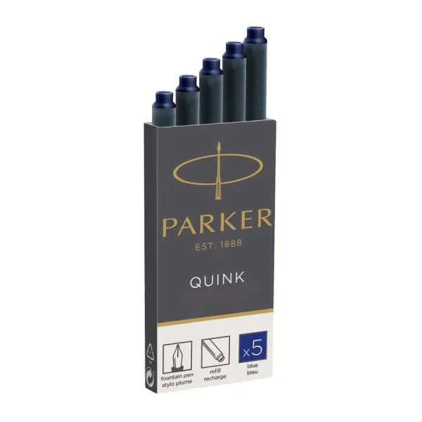 Картриджи Parker Quink 5 шт синие (11 410BLU) - Фото 2