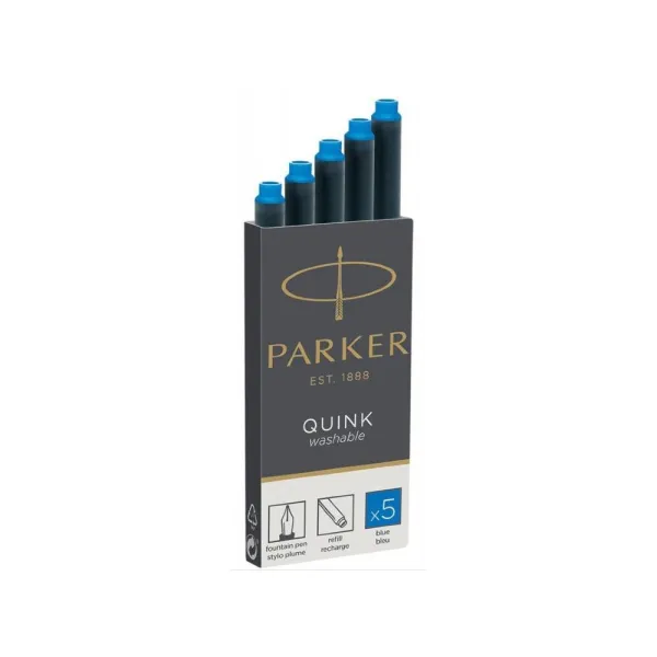 Картриджи Parker Quink 5 шт синие смываемые (11 410WBL) - Фото 4