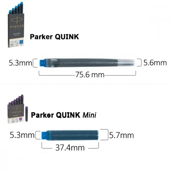 Картриджи Parker Quink 5 шт синие смываемые (11 410WBL) - Фото 1
