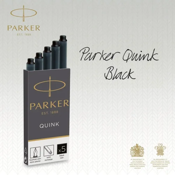 Картриджи Parker Quink 5 шт черный блистер (11 416BK) - Фото 1