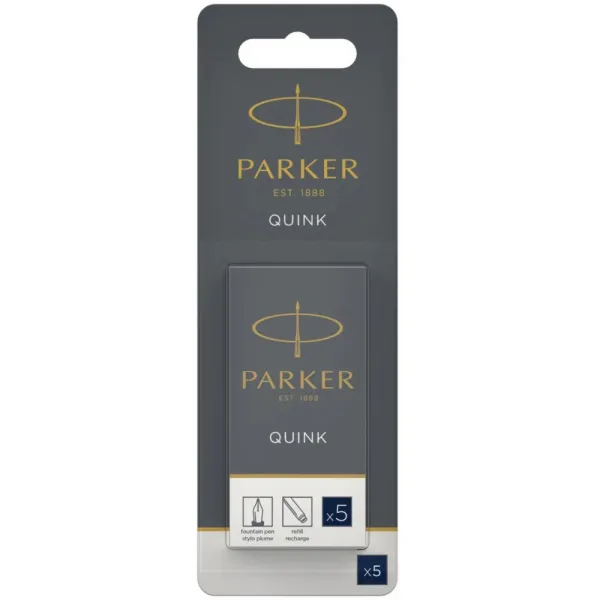 Картриджи Parker Quink 5 шт темно синие блистер (11 416BLB) - Фото 1
