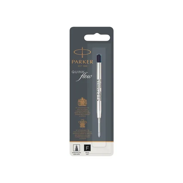 Стержень шариковый Parker QuinkFlow черный F 0,8 блистер (10 231BK) - Фото 5