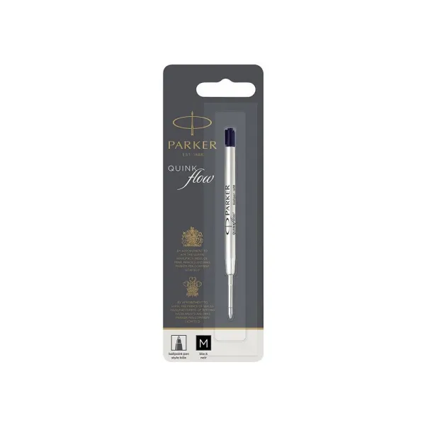 Стержень шариковый Parker QuinkFlow черный M 1,0 блистер (10 232BK)