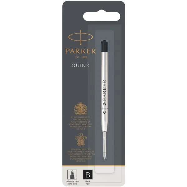 Стержень шариковый Parker QuinkFlow черный B 1,2 блистер (10 233BK)