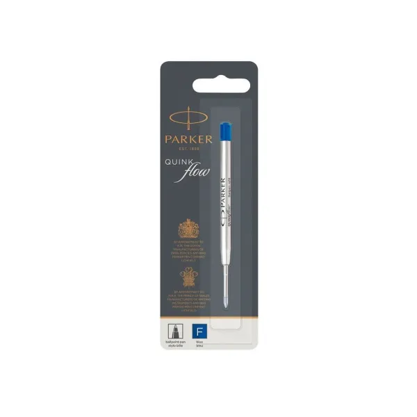 Стержень шариковый Parker QuinkFlow синий F 0,8 блистер (10 231BLU)