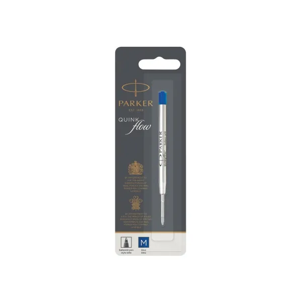 Стержень шариковый Parker QuinkFlow синий M 1,0 блистер (10 232BLU)