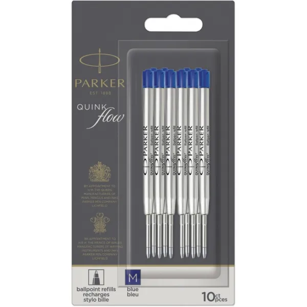 Стержень шариковый Parker QuinkFlow синий M 1,0 блистер 10 шт (10 232BLU10) - Фото 3