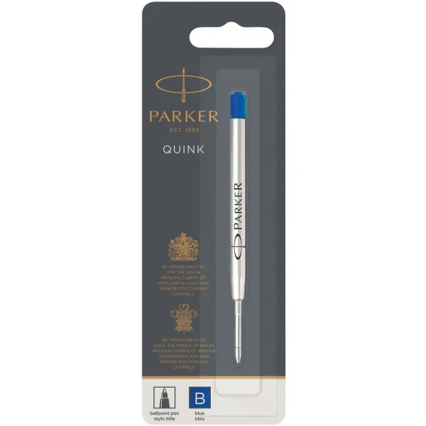Стержень шариковый Parker QuinkFlow синий B 1,2 блистер (10 233BLU)