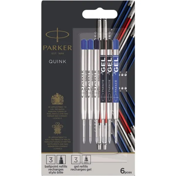 Стержень шариковый Quink Discovery BP M 1,0 3 шт + GEL M 0,7 3 шт блистер (10 232b6) - Фото 3