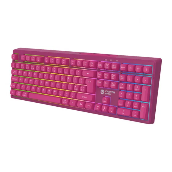 Клавіатура ігрова USB, BT, 2,4 WL, батарея 2000 мАч, RGB, Canyon (CND-SKBW2) - Фото 1