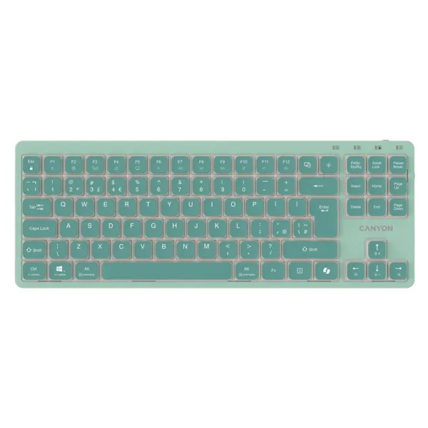 Клавіатура USB OnType 10 Low Profile зелена Canyon (CNS-HKB10GR) - Фото 12