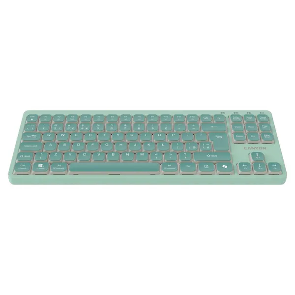 Клавиатура USB OnType 10 Low Profile зеленая Canyon (CNS-HKB10GR) - Фото 2