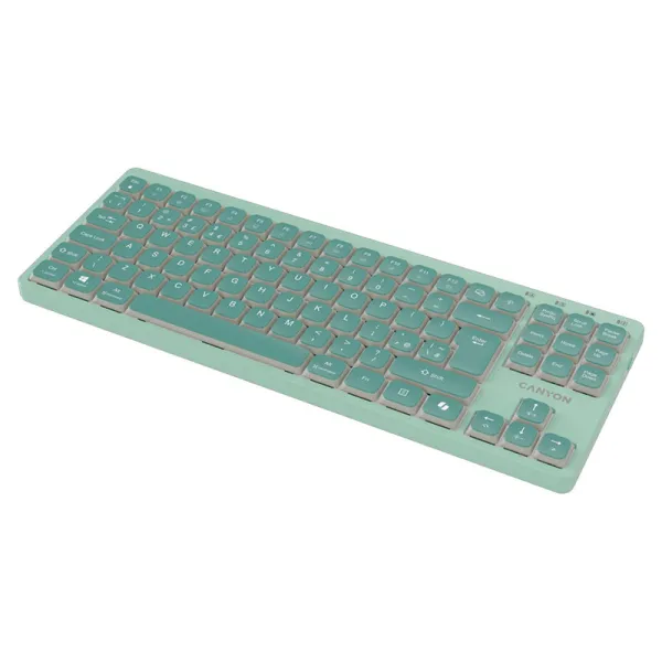 Клавиатура USB OnType 10 Low Profile зеленая Canyon (CNS-HKB10GR) - Фото 3