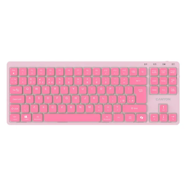 Клавиатура USB OnType 10 Low Profile розовая Canyon (CNS-HKB10P)