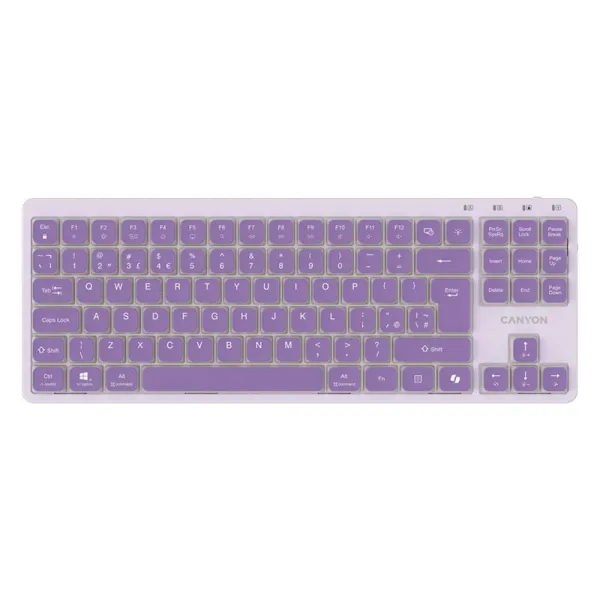 Клавиатура USB OnType 10 Low Profile фиолетовая Canyon (CNS-HKB10V)