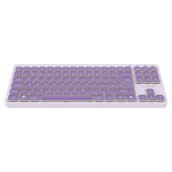 Клавиатура USB OnType 10 Low Profile фиолетовая Canyon (CNS-HKB10V) - Фото 2