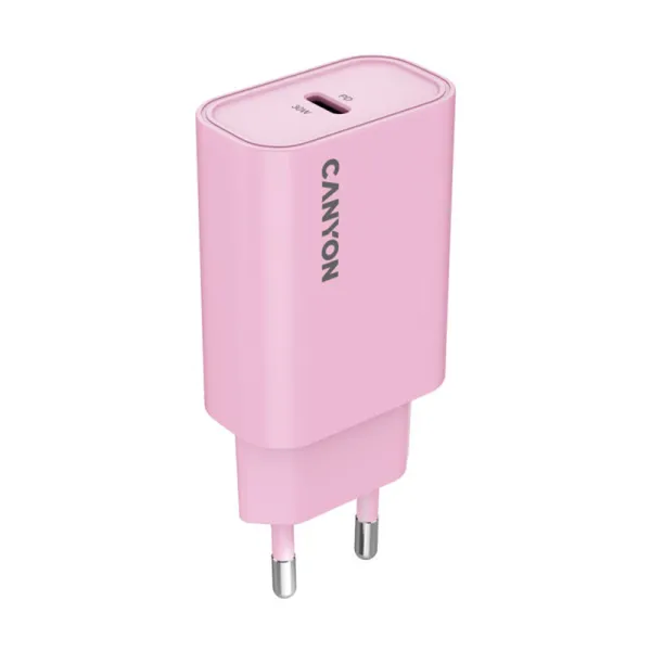 Пристрій зарядний onCharge 30CL Max Power 30W 1xPD EU рожевий Canyon (CNE-CHA30CLPK) - Фото 12