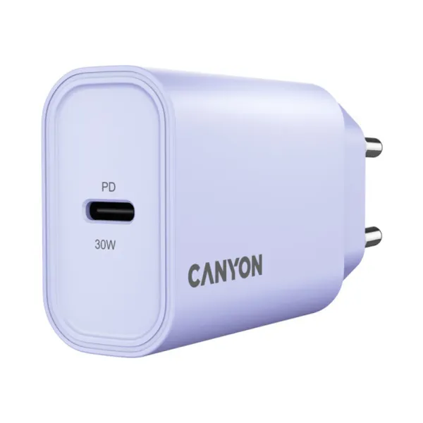 Устройство зарядное onCharge 30CL Max Power 30W 1xPD EU фиолетовое Canyon (CNE-CHA30CLPU) - Фото 1