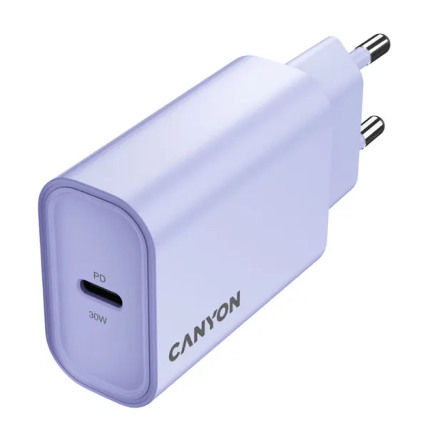 Устройство зарядное onCharge 30CL Max Power 30W 1xPD EU фиолетовое Canyon (CNE-CHA30CLPU) - Фото 2
