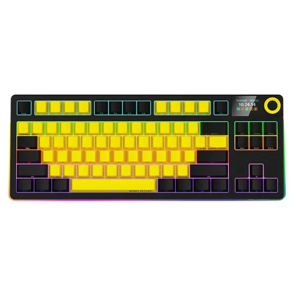 Клавиатура беспроводная игровая KBP70TKLW, черно-желтая Lorgar (LRG-KBP70TKLW-YL-US)