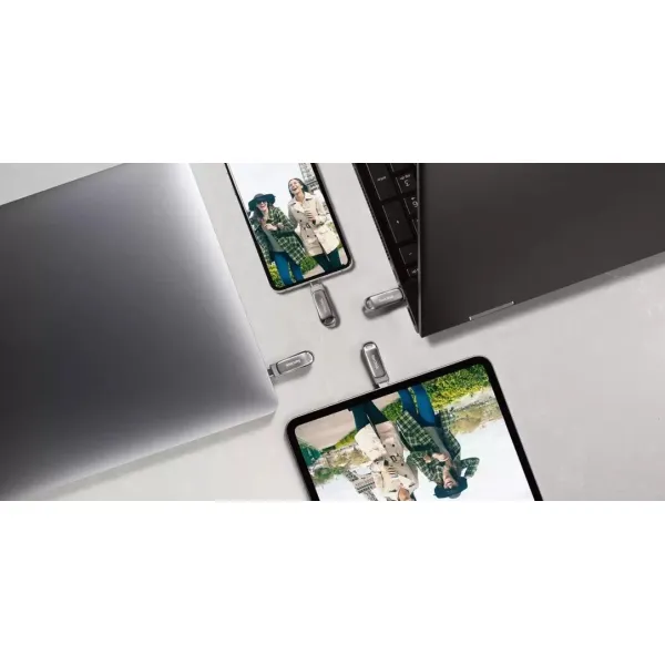 Накопитель USB 3.1 Type-A + Type-C 512GB Dual Drive Luxe, серебристый SanDisk (SDDDC4-512G-G46) - Фото 5