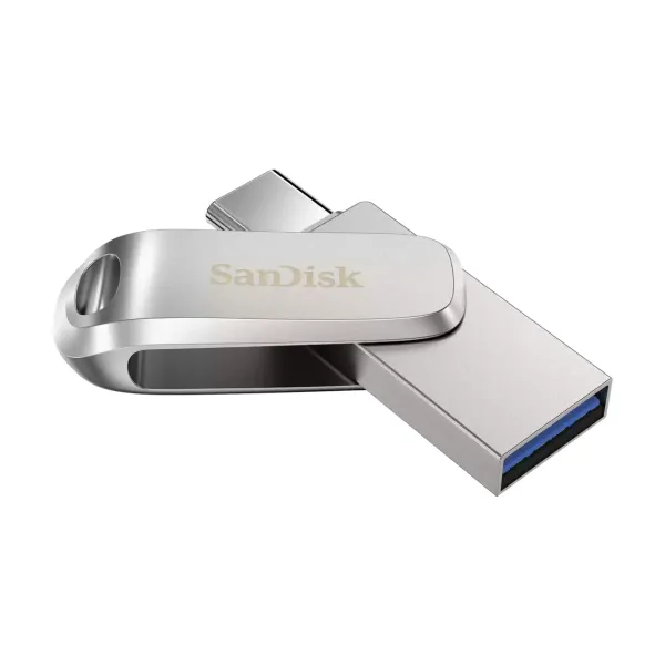 Накопитель USB 3.1 Type-A + Type-C 512GB Dual Drive Luxe, серебристый SanDisk (SDDDC4-512G-G46) - Фото 8