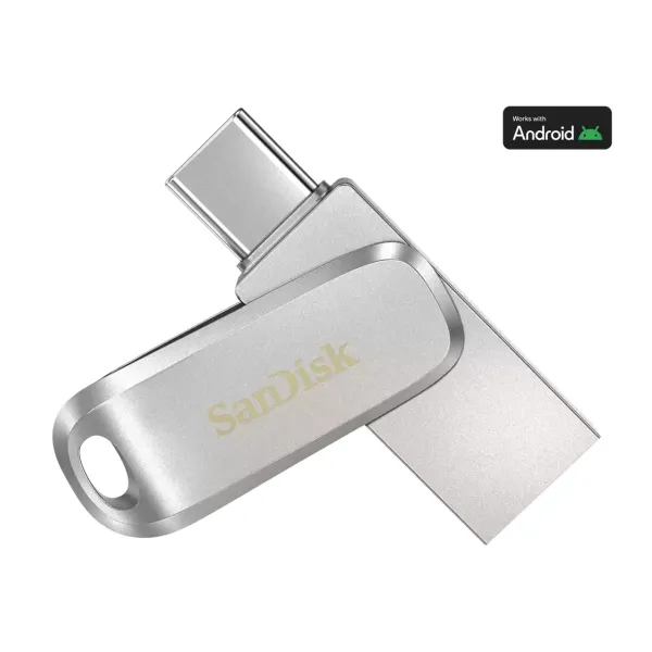 Накопитель USB 3.1 Type-A + Type-C 512GB Dual Drive Luxe, серебристый SanDisk (SDDDC4-512G-G46) - Фото 9