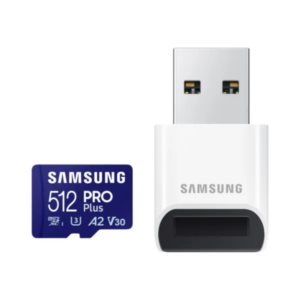 Карта памяти 512GB microSDXC C10 UHS-I R180MB/s PRO Plus + SD Samsung (MB-MD512SB/WW)