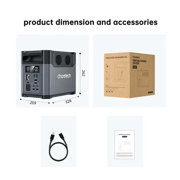 Станция зарядная 1200W с функцией ИБП Choetech (BS061-BQB) - Фото 7