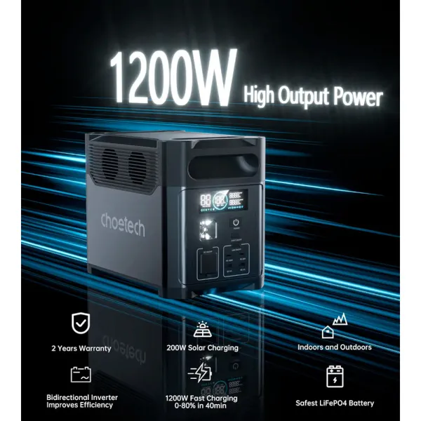 Станция зарядная 1200W с функцией ИБП Choetech (BS061-BQB) - Фото 9