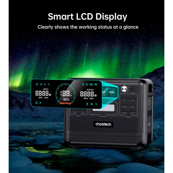 Станция зарядная 2400W с функцией ИБП Choetech (BS008-BQB) - Фото 1