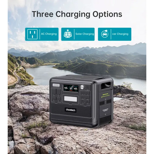 Станция зарядная 2400W с функцией ИБП Choetech (BS008-BQB) - Фото 2