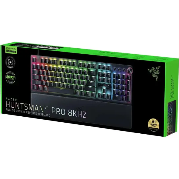 Клавиатура USB-A механическая RGB, Huntsman V3 Pro 8KHz, Analog Optical Switch Gen-2, EN, чёрная Razer (RZ03-05530100-R3M1) - Фото 7