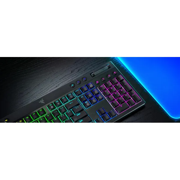 Клавиатура USB-A/WL/BT механическая RGB, BlackWidow V4 Low-profile HyperSpeed, Green Switch, EN, чёрная Razer (RZ03-05270100-R3M1) - Фото 4
