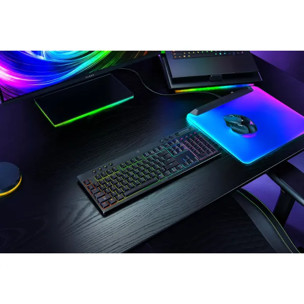 Клавиатура USB-A/WL/BT механическая RGB, BlackWidow V4 Low-profile HyperSpeed, Green Switch, EN, чёрная Razer (RZ03-05270100-R3M1) - Фото 8