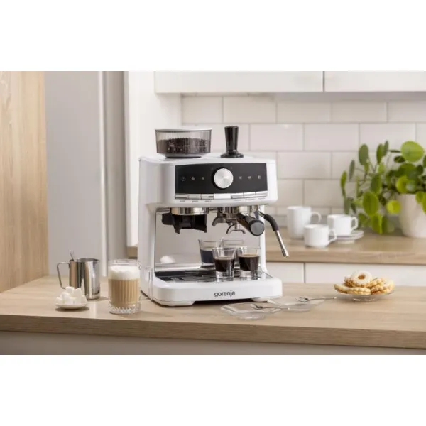 Кофеварка рожковая 2.5л белый Gorenje (GSACM20W) - Фото 18
