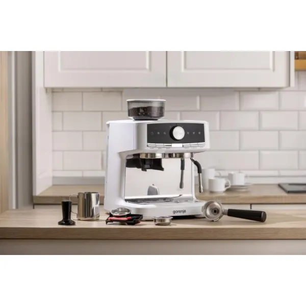 Кофеварка рожковая 2.5л белый Gorenje (GSACM20W) - Фото 24