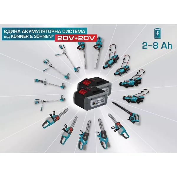 Триммер садовый аккумуляторный 20В Konner&Sohnen (KSBCT-20VSETMAX) - Фото 4