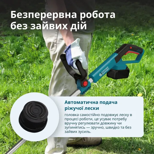 Триммер садовый аккумуляторный 20В Konner&Sohnen (KSCST-20V) - Фото 6