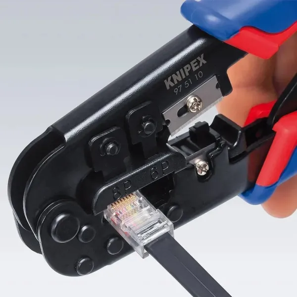 Инструмент обжимной многофункциональный, RJ45/RJ11/RJ12 Knipex (97-51-10) - Фото 1