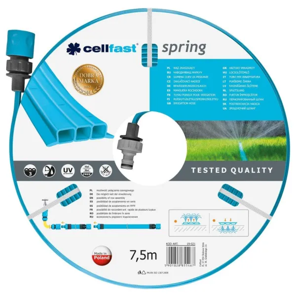 Шланг садовый перфорированный 7.5м Cellfast (19-021)